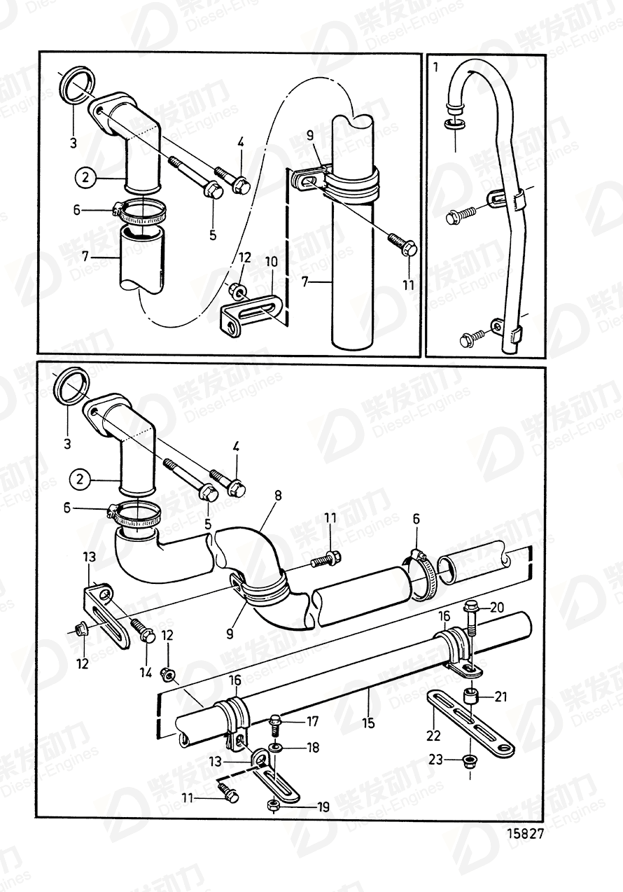 volvo penta Breather pipe 1556486 Drawing volvo penta Breather pipe 1556486 Drawing